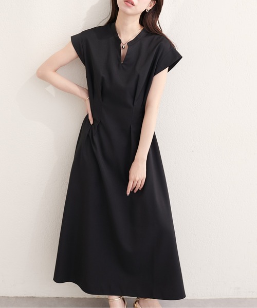 natural couture（ナチュラルクチュール）の「フロントタックスキッパーワンピース（ワンピース・レディース・ライトベージュ/ブラック/その他1/その他2/その他3・MEDIUM/LARGE）」の2枚目の写真