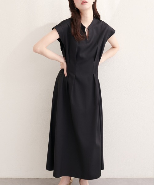 natural couture（ナチュラルクチュール）の「フロントタックスキッパーワンピース（ワンピース・レディース・ライトベージュ/ブラック/その他1/その他2/その他3・MEDIUM/LARGE）」の6枚目の写真
