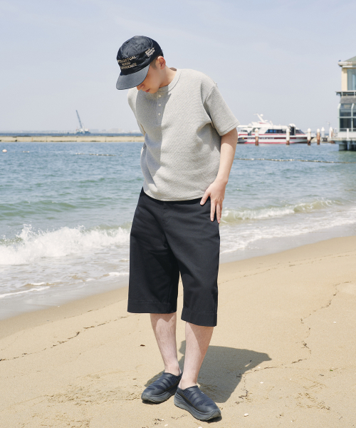 XERO（ゼロ）の「ワッフルクロップヘンリーネックTシャツ[メランジグレー]（Tシャツ/カットソー・レディース・その他・MEDIUM/LARGE）」の2枚目の写真