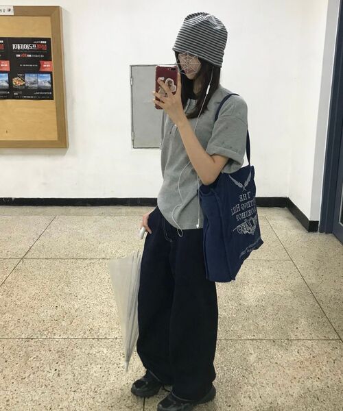 XERO（ゼロ）の「ワッフルクロップヘンリーネックTシャツ[メランジグレー]（Tシャツ/カットソー・レディース・その他・MEDIUM/LARGE）」の7枚目の写真