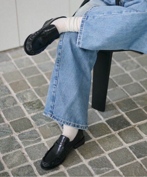 LAULEN(ローレン)の「low heel gathered loafers /ローヒールギャザーローファー(ローファー・レディース・ブラック・24cm/23cm/25cm)」の1枚目の写真