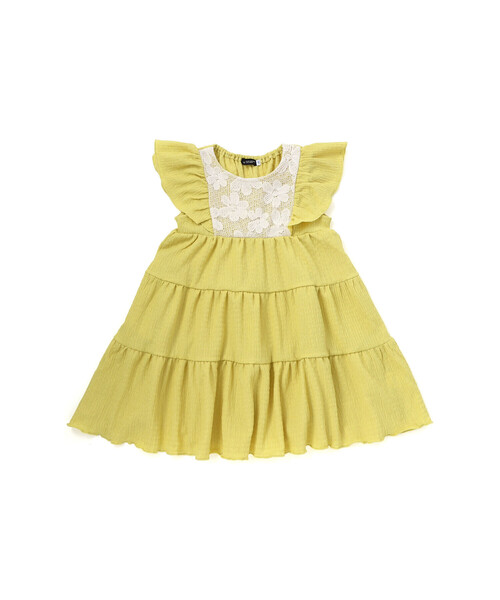 BeBe（ベベ）の「ヨークレースシャーリングティアードワンピース(90~140cm)（ワンピース・キッズ・オフホワイト/グリーン・140cm/130cm/110cm/120cm）」の10枚目の写真