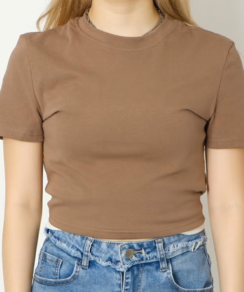 GORGE（ゴージ）の「バック開きチビＴシャツ（Tシャツ/カットソー・レディース・モカ・F）」の4枚目の写真