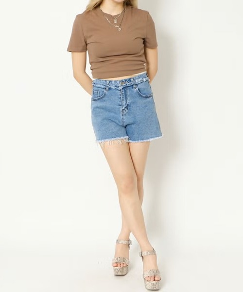 GORGE（ゴージ）の「バック開きチビＴシャツ（Tシャツ/カットソー・レディース・モカ・F）」の3枚目の写真