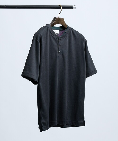 ABAHOUSE GRAY(アバハウスグレイ)の「サカリバ レイヤード ヘンリーネック Tシャツ(Tシャツ/カットソー・メンズ・ホワイト/ブラック/ブラウン/グレイッシュベージュ・46/48)」の1枚目の写真
