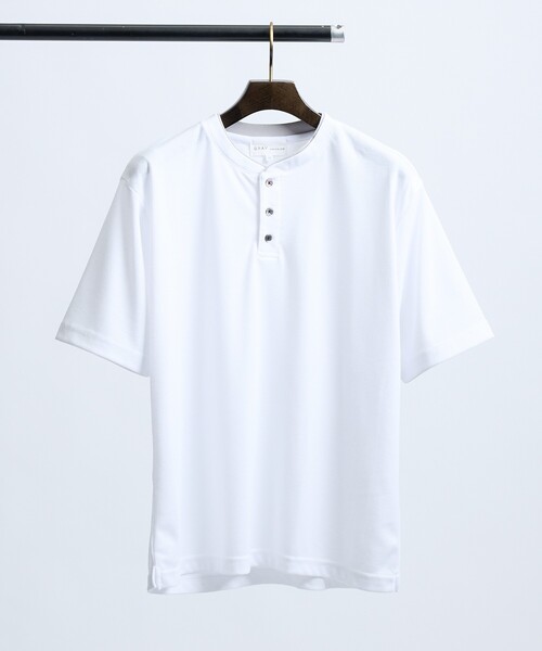 ABAHOUSE GRAY(アバハウスグレイ)の「サカリバ レイヤード ヘンリーネック Tシャツ(Tシャツ/カットソー・メンズ・ホワイト/ブラック/ブラウン/グレイッシュベージュ・46/48)」の5枚目の写真