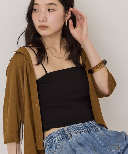 AMERICAN HOLIC（アメリカンホリック）の「【カップ付き】バンドゥキャミソール（キャミソール・レディース・オフホワイト/モカ/ブラック/オレンジ/チャコールグレー・L/M）」の16枚目の写真