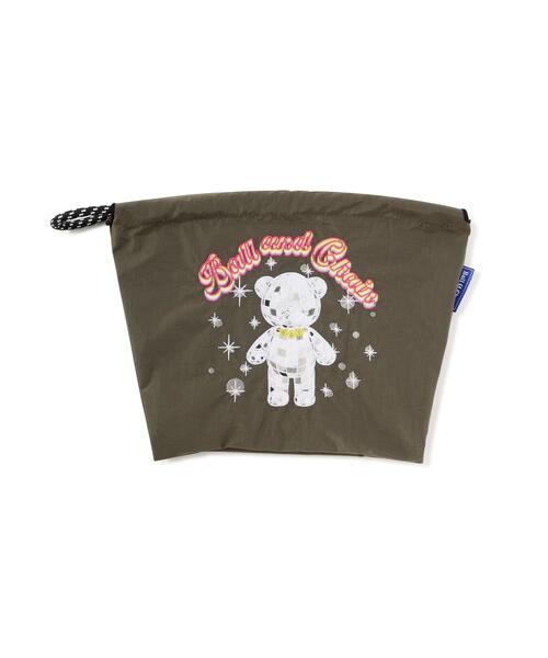 Ball&Chain（ボールアンドチェーン）の「Ball&Chain(ボールアンドチェーン) MIRROR.BALL BEAR/POUCH（エコバッグ/サブバッグ・レディース・チャコールグレー/ブラック・F）」の2枚目の写真