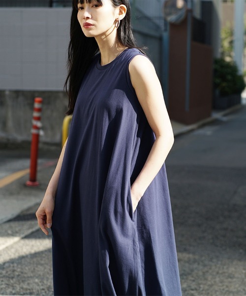 zootie(ズーティー)の「汗しみない カップ付きノースリーブワンピース(ワンピース・レディース・ベージュ系/グレイッシュブルー/ブラック/レッド系/カーキ系/杢グレー/ダークカーキ/モカ/イエロー系その他/ラベンダー/ネイビー・M-L/L-XL)」の19枚目の写真