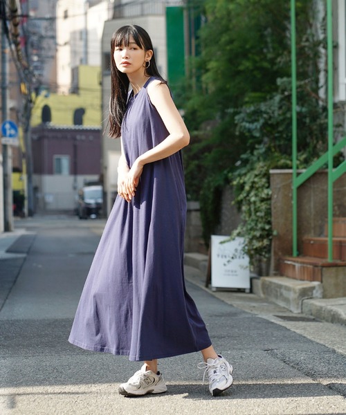 zootie(ズーティー)の「汗しみない カップ付きノースリーブワンピース(ワンピース・レディース・ベージュ系/グレイッシュブルー/ブラック/レッド系/カーキ系/杢グレー/ダークカーキ/モカ/イエロー系その他/ラベンダー/ネイビー・M-L/L-XL)」の20枚目の写真