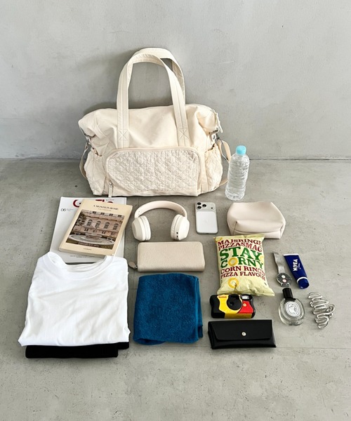 wears(ウェアーズ)の「【大容量・多収納】キルティング2wayボストンバッグ マザーズバッグ(ボストンバッグ・レディース・アイボリー/ベージュ/ブラック/ピンク・FREE)」の9枚目の写真