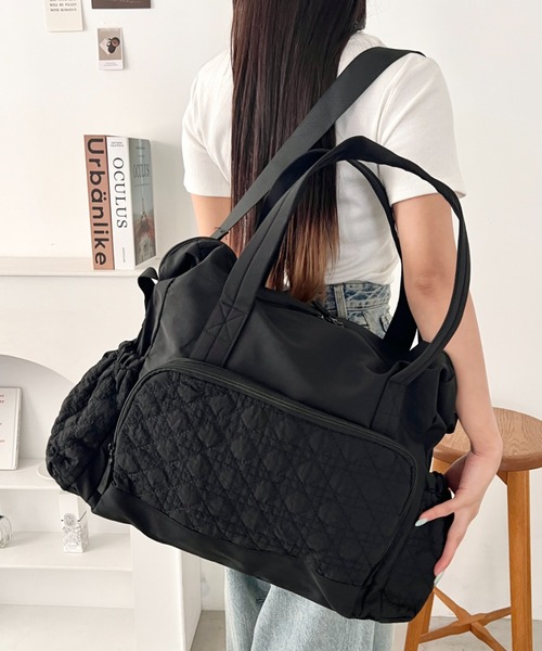 wears(ウェアーズ)の「【大容量・多収納】キルティング2wayボストンバッグ マザーズバッグ(ボストンバッグ・レディース・アイボリー/ベージュ/ブラック/ピンク・FREE)」の19枚目の写真