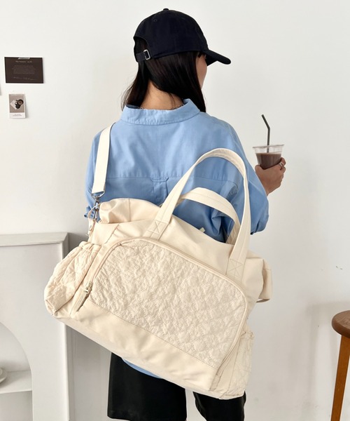 wears(ウェアーズ)の「【大容量・多収納】キルティング2wayボストンバッグ マザーズバッグ(ボストンバッグ・レディース・アイボリー/ベージュ/ブラック/ピンク・FREE)」の12枚目の写真