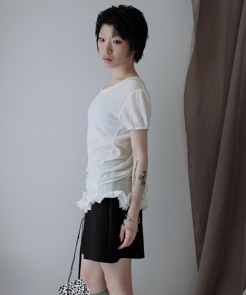 Ulysses(ユリシス)の「裾フリルアシメカットソー(Tシャツ/カットソー・レディース・ネイビー/ホワイト/グリーン・F)」の15枚目の写真