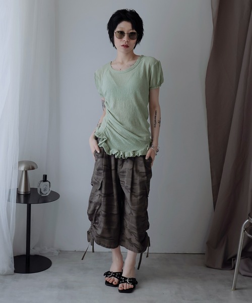 Ulysses(ユリシス)の「裾フリルアシメカットソー(Tシャツ/カットソー・レディース・ネイビー/ホワイト/グリーン・F)」の5枚目の写真