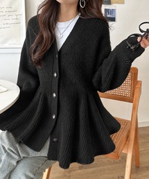 classicalelf（クラシカルエルフ）の「羽織るだけで大人フェミニン♪ペプラムニットカーディガン(長袖)（カーディガン/ボレロ）」