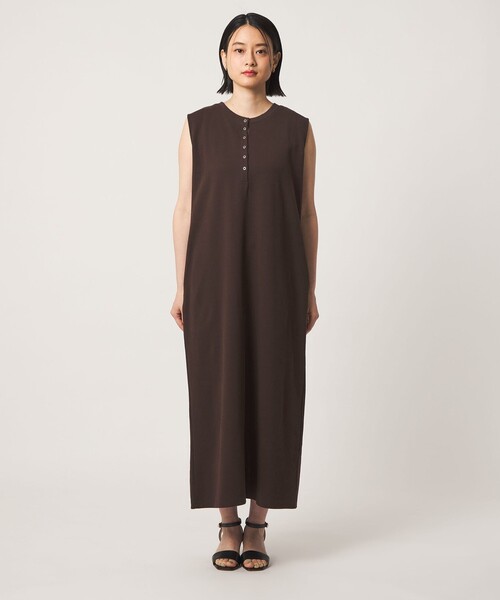 A DAY IN THE LIFE UNITED ARROWS(アデイインザライフユナイテッドアローズ)の「カット ヘンリーネックワンピース <A DAY IN THE LIFE>(ワンピース・レディース・ダークブラウン/ネイビー/ダークグレー・FREE)」の7枚目の写真