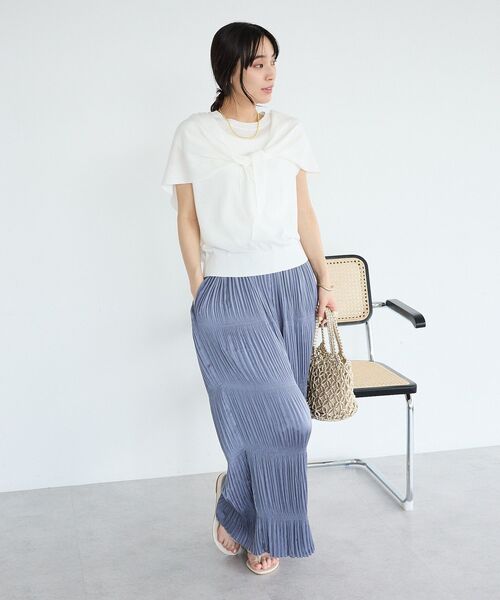 CRAFT STANDARD BOUTIQUE（クラフトスタンダードブティック）の「プリーツイージーパンツ（その他パンツ・レディース・ブルー/ブラック・FREE）」の13枚目の写真