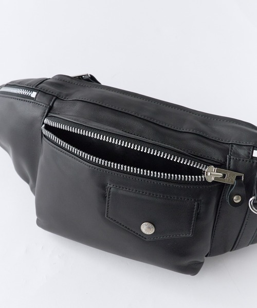 Schott(ショット)の「Schott/ショット RIDERS BODY BAG ライダースボディバッグ 本革 牛革 レザー メンズ 2026年 夏 夏服(ボディバッグ/ウエストポーチ・メンズ・ブラック・FREE)」の14枚目の写真