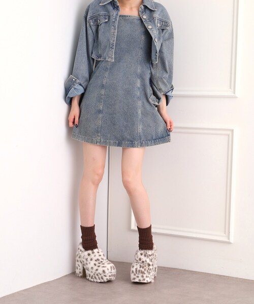 ESPERANZA（エスペランサ）の「SNSで話題！ラク盛りフェイクファーサボ（パンプス・レディース・ブラック系3/ベージュ系3/レオパード/アイボリー系3・LL/S/L/M）」の17枚目の写真