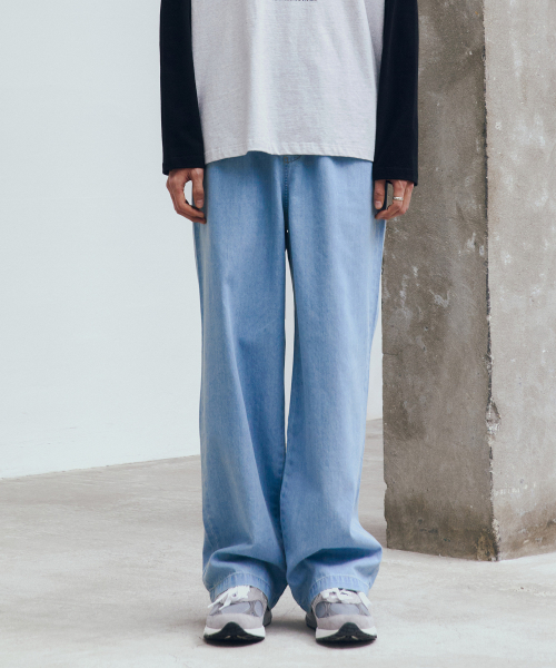 MINDBRIDGE(マインドブリッジ)の「リネンライクフルバンディングワイドデニムパンツ - 3カラー(デニムパンツ・メンズ・ブラック/ライトインディゴブルー/インディゴブルー・29/36/34/30/32)」の12枚目の写真