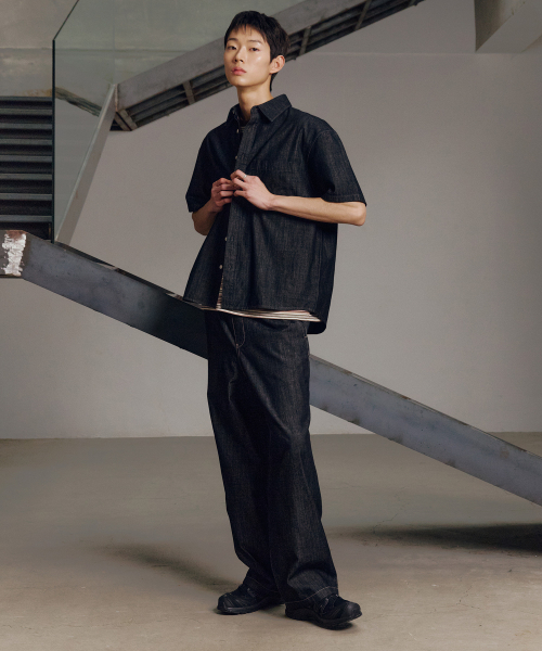 MINDBRIDGE(マインドブリッジ)の「リネンライクフルバンディングワイドデニムパンツ - 3カラー(デニムパンツ・メンズ・ブラック/ライトインディゴブルー/インディゴブルー・29/36/34/30/32)」の11枚目の写真