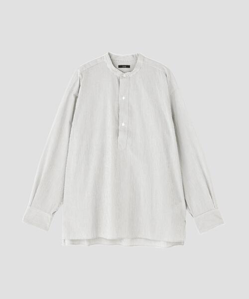 YLEVE(イレーヴ)の「YLEVE / COTTON STRIPE CHECK PULL OVER SHIRT(シャツ/ブラウス・メンズ・ブラック系その他/ホワイト系その他2・5/4/3)」の2枚目の写真