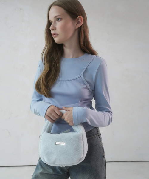 Vivacious（ビバシャス）の「Anne Fur Bag - 5COL（トートバッグ・レディース・ブルー/アイボリー/PINK・FREE）」の12枚目の写真