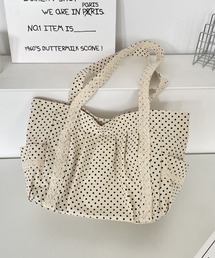 dot lace tote bag