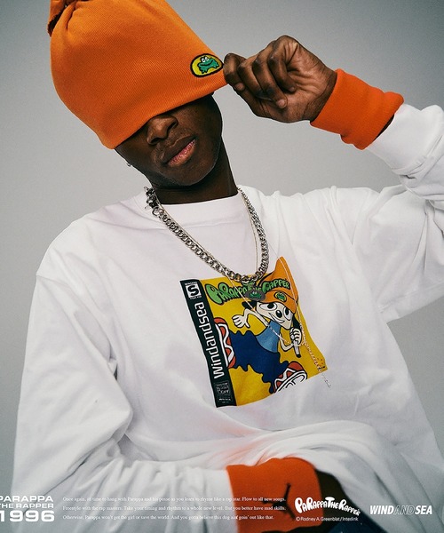 WIND AND SEA(ウィンダンシー)の「PARAPPA x WDS L/S TEE(Tシャツ/カットソー・メンズ・ホワイト/ブラック・MEDIUM/LARGE/SMALL)」の2枚目の写真