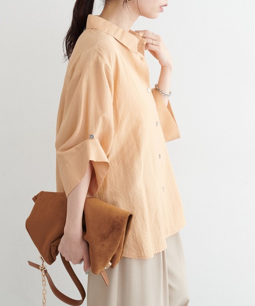 LARUTA(ラルータ)の「【LARUTA】涼し気3WAYハーフスリーブシャツ(シャツ/ブラウス・レディース・ブラック/ピンク/オレンジ/オフホワイト・FREE)」の21枚目の写真