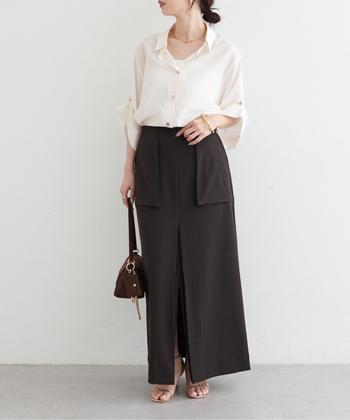 LARUTA(ラルータ)の「【LARUTA】涼し気3WAYハーフスリーブシャツ(シャツ/ブラウス・レディース・ブラック/ピンク/オレンジ/オフホワイト・FREE)」の8枚目の写真