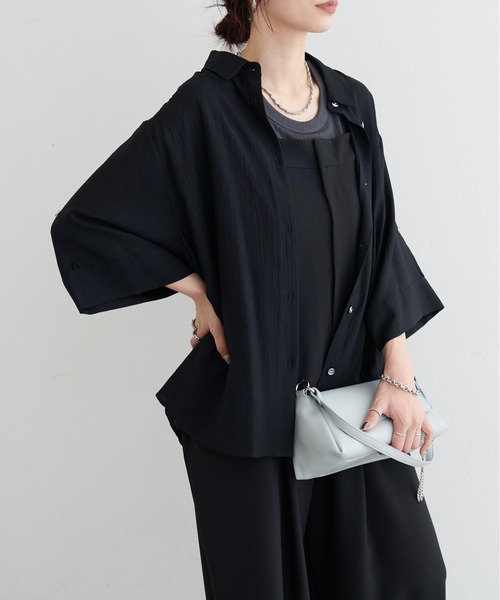 LARUTA(ラルータ)の「【LARUTA】涼し気3WAYハーフスリーブシャツ(シャツ/ブラウス・レディース・ブラック/ピンク/オレンジ/オフホワイト・FREE)」の12枚目の写真