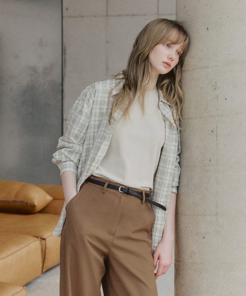 LEFTSEOUL（レフトソウル）の「シアサーカーオーバーサイズチェックシャツ[ミント]（シャツ/ブラウス・レディース・ミント・FREE）」の5枚目の写真