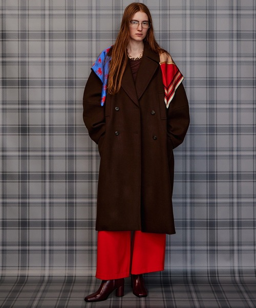 MAISON SPECIAL(メゾンスペシャル)の「【2026Autumn PRE-ORDER】Super 140 Balloon Sleeve Wool Long Coat/スーパー140バルーンスリーブウールロングコート(チェスターコート・レディース・ブラウン/ブルー/グレー/ホワイト/ブラック/ピンク・36/38)」の4枚目の写真