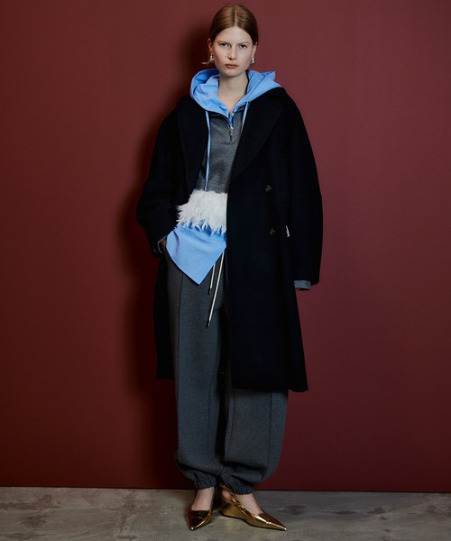 MAISON SPECIAL(メゾンスペシャル)の「【2026Autumn PRE-ORDER】Super 140 Balloon Sleeve Wool Long Coat/スーパー140バルーンスリーブウールロングコート(チェスターコート・レディース・ブラウン/ブルー/グレー/ホワイト/ブラック/ピンク・36/38)」の13枚目の写真