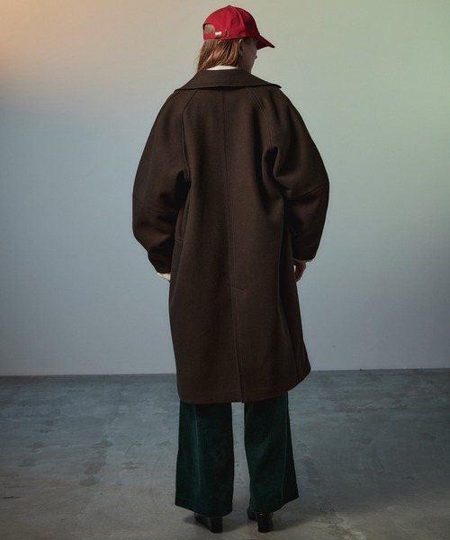 MAISON SPECIAL(メゾンスペシャル)の「【2026Autumn PRE-ORDER】Super 140 Balloon Sleeve Wool Long Coat/スーパー140バルーンスリーブウールロングコート(チェスターコート・レディース・ブラウン/ブルー/グレー/ホワイト/ブラック/ピンク・36/38)」の20枚目の写真