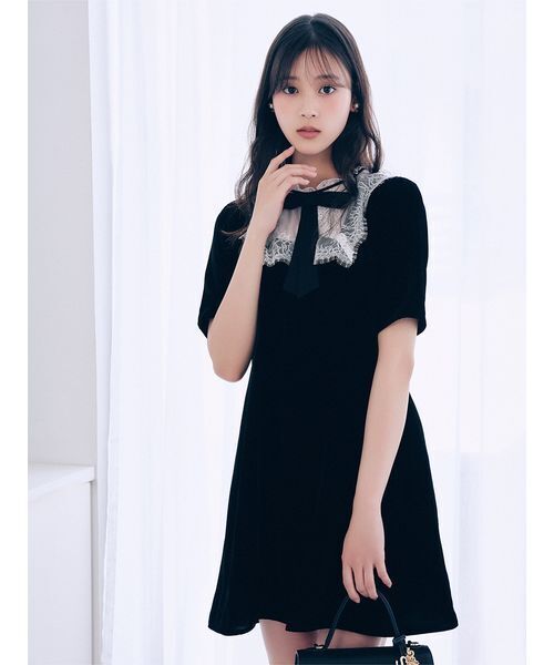 SNIDEL（スナイデル）の「【WEB限定】クラシカルカラーミニワンピース（ワンピース・レディース・ブラック/T/V・1/0）」の19枚目の写真