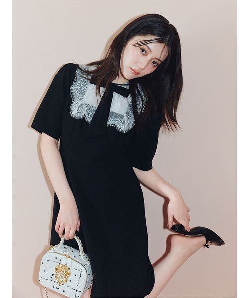 SNIDEL（スナイデル）の「【WEB限定】クラシカルカラーミニワンピース（ワンピース・レディース・ブラック/T/V・1/0）」の22枚目の写真