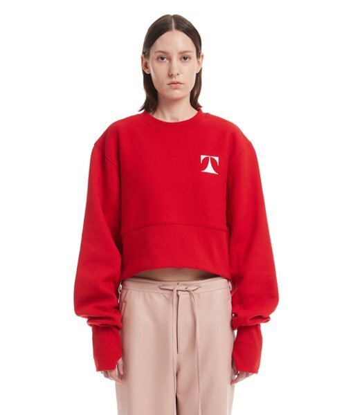 TRUNK PROJECT(トランクプロジェクト)の「Red T Logo Sweatshirt(スウェット・レディース・レッド・SMALL/X-SMALL)」の1枚目の写真
