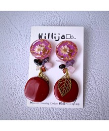 【Willija】金属ｱﾚﾙｷﾞｰ対応《Asian flower》一点物2wayピアス(MA)