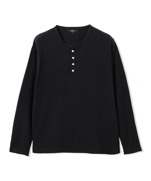 BEAMS HEART(ビームスハート)の「微起毛 ダブルフェイス ヘンリーネック カットソー(Tシャツ/カットソー・メンズ・ベージュ/ブラック・S/L/M/XL)」の7枚目の写真