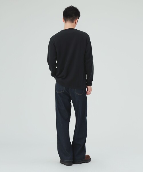 BEAMS HEART(ビームスハート)の「微起毛 ダブルフェイス ヘンリーネック カットソー(Tシャツ/カットソー・メンズ・ベージュ/ブラック・S/L/M/XL)」の3枚目の写真