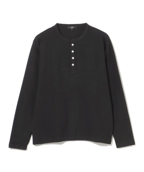 BEAMS HEART(ビームスハート)の「微起毛 ダブルフェイス ヘンリーネック カットソー(Tシャツ/カットソー・メンズ・ベージュ/ブラック・S/L/M/XL)」の13枚目の写真