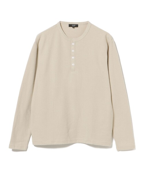 BEAMS HEART(ビームスハート)の「微起毛 ダブルフェイス ヘンリーネック カットソー(Tシャツ/カットソー・メンズ・ベージュ/ブラック・S/L/M/XL)」の16枚目の写真