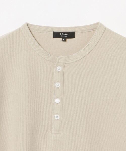BEAMS HEART(ビームスハート)の「微起毛 ダブルフェイス ヘンリーネック カットソー(Tシャツ/カットソー・メンズ・ベージュ/ブラック・S/L/M/XL)」の17枚目の写真