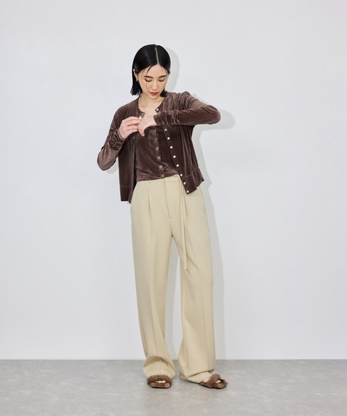 ADAM ET ROPE'（アダムエロペ）の「コットンモダールジャージスラックス（スラックス・レディース・チャコールグレー/ベージュ/ブラック・36/38）」の4枚目の写真