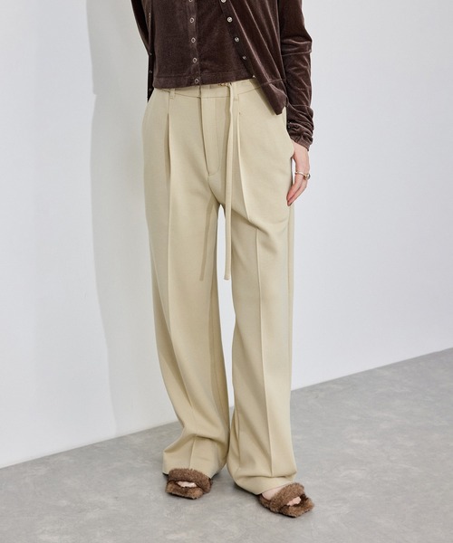 ADAM ET ROPE'（アダムエロペ）の「コットンモダールジャージスラックス（スラックス・レディース・チャコールグレー/ベージュ/ブラック・36/38）」の10枚目の写真