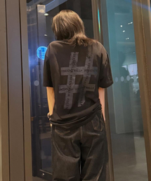 BEENTRILL（ビントリル）の「ヴィンテージハッシュタグオーバーサイズ半袖Tシャツ(ブラック)（Tシャツ/カットソー）」