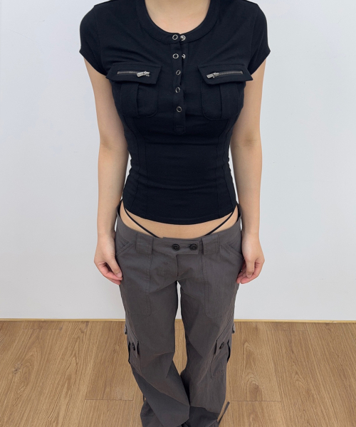 PLEASENOFOLLOW(プリーズノーフォロー)の「Ethan Pocket Cargo Pants (Charcoal)(その他パンツ・レディース・その他・SMALL/MEDIUM/LARGE)」の12枚目の写真